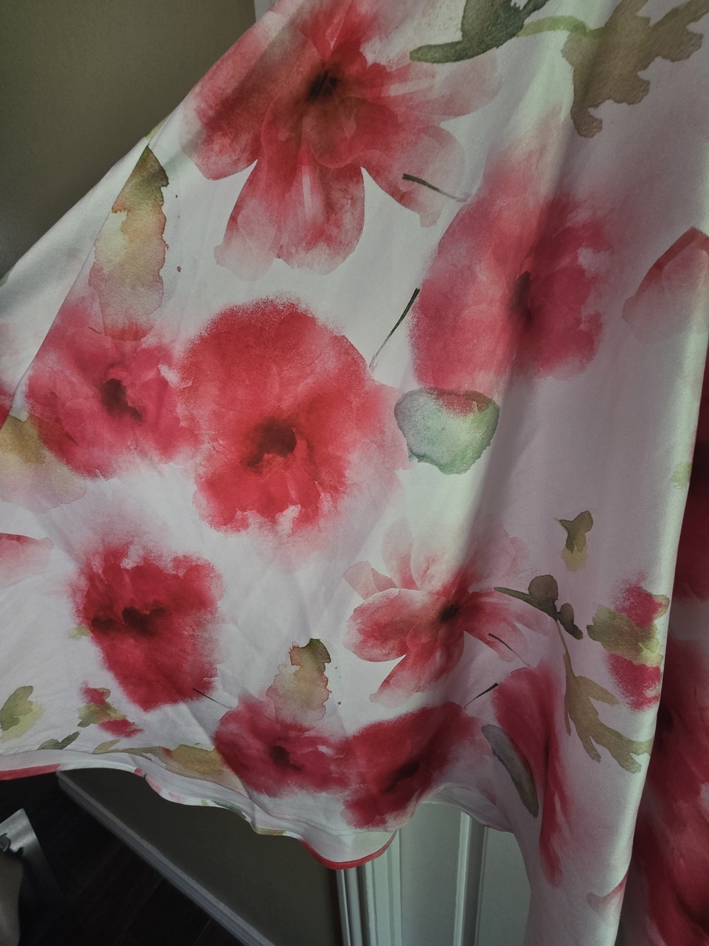 Floral Midi Dress with Pink Watercolor Print - Picture 4 of 9